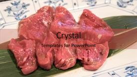  Presentation with wagyu - Cool new presentation theme with freshness japanese fillet wagyu meat bbq yakiniku backdrop and a red colored foreground