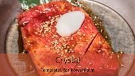  Presentation with wagyu - Presentation theme with freshness japanese kalbi wagyu meat bbq yakiniku background and a red colored foreground