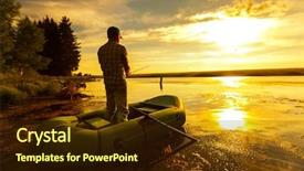  Presentation with jesus boat - Slide set having freshwater fishing - fisherman with rod background and a  colored foreground