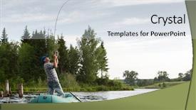  Presentation with geotechnical engineering soil boring boat - PPT theme consisting of freshwater fishing - fisherman with rod background and a  colored foreground