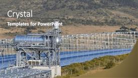  Presentation with concentration solar power - PPT layouts consisting of fresnel-type-thermodynamic-concentration-solar and a gray colored foreground