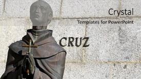  Presentation with praying hands - Audience pleasing slides consisting of part of budapest with st stephan illuminated at night backdrop and a navy blue colored foreground