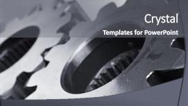  Presentation with force - PPT theme having friction force - close-up of two gears background and a gray colored foreground