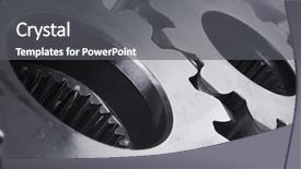  Presentation with gear - Slides consisting of friction force - gear and cog close-up background and a dark gray colored foreground