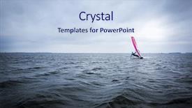  Presentation with lagoon - Beautiful PPT layouts featuring friction force - male windsurfer on a huge backdrop and a sky blue colored foreground