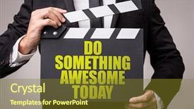  Presentation with awesome - Beautiful PPT theme featuring friday - do something awesome today backdrop and a tawny brown colored foreground