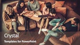  Presentation with ethnic group - Slide deck with friday - group of multi ethnic young background and a tawny brown colored foreground