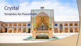  Presentation with mosque iran - Audience pleasing theme consisting of friday mosque esfahan isfahan iran backdrop and a sky blue colored foreground