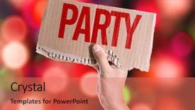  Presentation with party lights - Beautiful PPT theme featuring friday night - party card with colorful background backdrop and a coral colored foreground