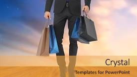  Presentation with consumerism - Beautiful PPT theme featuring friday night - people sale fashion and consumerism backdrop and a yellow colored foreground