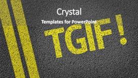 Presentation with tgif - Slide set featuring friday night - tgif written on the road background and a dark gray colored foreground