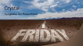  Presentation with friday - Cool new slide deck with friday written on desert road backdrop and a light blue colored foreground