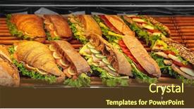  Presentation with fridge - Presentation theme with fridge with bakery products background and a tawny brown colored foreground