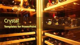  Presentation with wine store - Beautiful slides featuring fridges with bottles of wine backdrop and a wine colored foreground