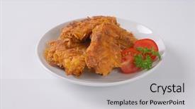  Presentation with fried chicken - PPT theme with fried and corn flake coated background and a light gray colored foreground