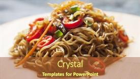  Presentation with bean sprouts - Amazing slides having fried asian instan noodles backdrop and a red colored foreground