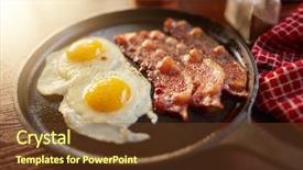  Presentation with bacon - Beautiful slides featuring fried bacon and eggs backdrop and a tawny brown colored foreground