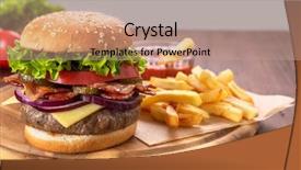  Presentation with bacon - Presentation design with fried bacon and sliced pickles background and a coral colored foreground