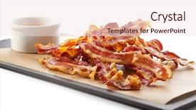  Presentation with bacon - Colorful presentation design enhanced with fried bacon backdrop and a sky blue colored foreground