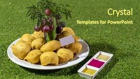  Presentation with banana - PPT layouts having fried banana serve with sweet background and a tawny brown colored foreground