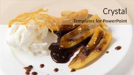  Presentation with ice cream - PPT layouts enhanced with banoffee - fried bananas with a toffee background and a yellow colored foreground