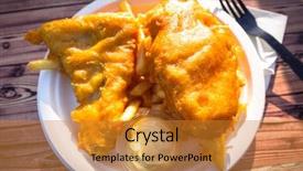  Presentation with fish and chips - Presentation enhanced with fried battered fish with chips background and a  colored foreground