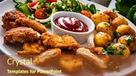  Presentation with nuggets - Cool new presentation theme with fried-breaded-chicken-nuggets backdrop and a tawny brown colored foreground
