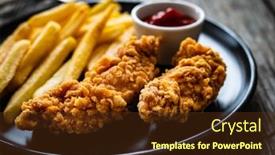  Presentation with nuggets - Audience pleasing PPT theme consisting of fried-breaded-chicken-nuggets backdrop and a tawny brown colored foreground