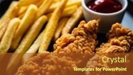  Presentation with nuggets - Slide set featuring fried-breaded-chicken-nuggets background and a tawny brown colored foreground