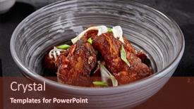  Presentation with asian chopsticks - Slides consisting of fried-buffalo-wings-in-asian background and a  colored foreground