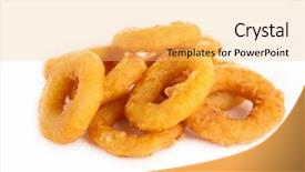  Presentation with onion - Theme enhanced with fried calamari or onion background and a yellow colored foreground