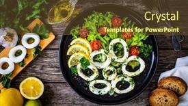  Presentation with lemon - Slide deck with fried-calamari-rings-with-lemon background and a tawny brown colored foreground