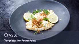  Presentation with tubes - Theme with fried-calamari-tubes-in-breadcrumbs background and a tawny brown colored foreground