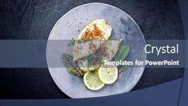  Presentation with tubes - Presentation enhanced with fried-calamari-tubes-in-breadcrumbs background and a ocean colored foreground