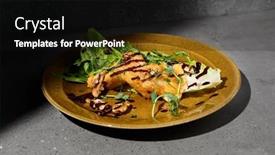  Presentation with minimal - Presentation design with fried-cheese-with-sauce background and a black colored foreground