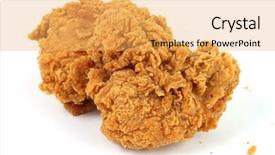  Presentation with fried chicken - PPT theme having fried chicken 1 background and a yellow colored foreground