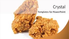  Presentation with fried chicken - Audience pleasing slide set consisting of fried chicken 2 backdrop and a white colored foreground