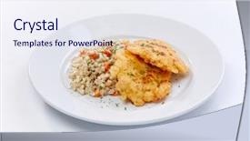  Presentation with chicken poultry farm white layer - Cool new slide set with fried chicken breast with barley backdrop and a sky blue colored foreground