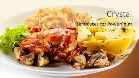  Presentation with breast - Slide set consisting of fried-chicken-breast-with-boiled background and a blonde colored foreground