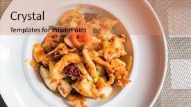  Presentation with thai culture - Audience pleasing slide deck consisting of fried chicken cashew spicy thai backdrop and a coral colored foreground