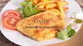  Presentation with fried chicken - Cool new PPT layouts with fried-chicken-cordon-bleu backdrop and a yellow colored foreground