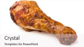  Presentation with bone - PPT theme having fried chicken drumstick isolated background and a white colored foreground