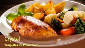  Presentation with chicken little chicks - Amazing presentation theme having fried chicken fillet and vegetable backdrop and a  colored foreground