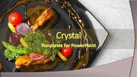  Presentation with fried chicken - Colorful presentation theme enhanced with fried chicken fillet with vegetables on black plate backdrop and a tawny brown colored foreground