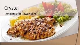  Presentation with chicken little chicks - Amazing presentation theme having fried chicken fillets boiled potatoes backdrop and a lemonade colored foreground