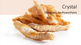  Presentation with fried chicken - Amazing slide deck having fried chicken isolated over white backdrop and a yellow colored foreground