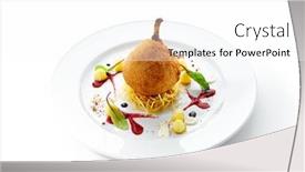  Presentation with food chicken - Cool new PPT theme with fried-chicken-kiev-or-cutlet backdrop and a white colored foreground