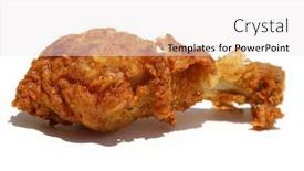  Presentation with kentucky - Colorful presentation design enhanced with fried-chicken-leg-crispy-kentucky backdrop and a white colored foreground