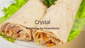  Presentation with fried chicken - Slide set having concept painted multicolor text crime background and a dark gray colored foreground