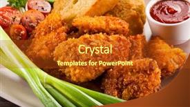  Presentation with hydroponics vegetables hydroponic vegetable - Presentation theme featuring fried chicken nuggets and vegetables background and a  colored foreground